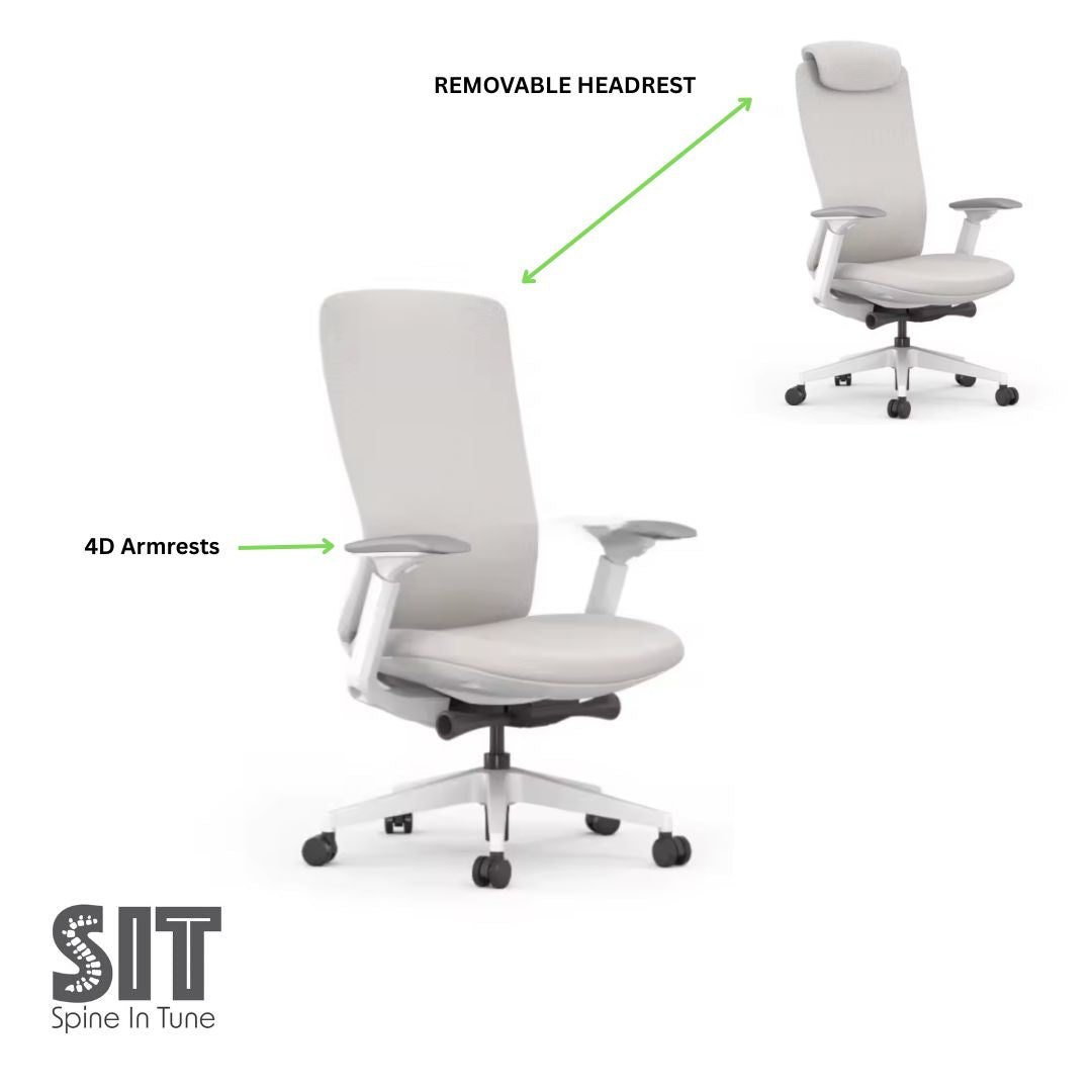 Raha Ergonomic Office Chair (White)